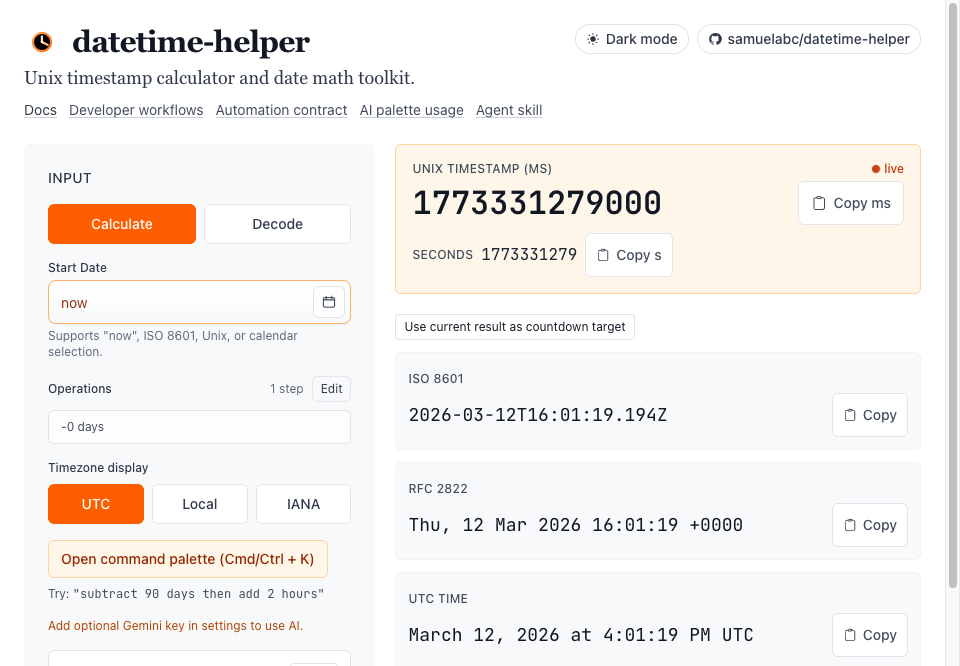 datetime-helper screenshot